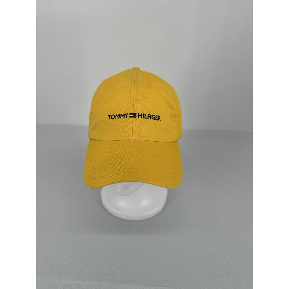 Vintage Tommy Hilfiger Hat Yellow Baseball Cap One Size Strapback Spellout‎ 90s